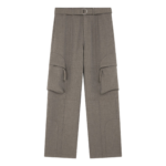 The Frankie Shop Kelly Double Weave Cargo Pants - Taupe Melange - Oversized Minimalist Pants in Brown - Shop at Coveti
