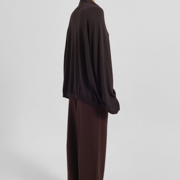 The Frankie Shop Kladno Knit Joggers - Brown - Oversized Minimalist Pants in Brown - Shop at Coveti