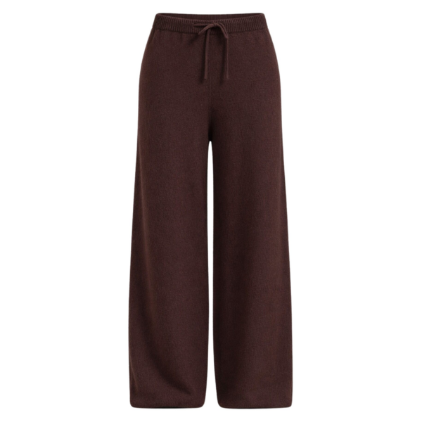 The Frankie Shop Kladno Knit Joggers - Brown - Oversized Minimalist Pants in Brown - Shop at Coveti