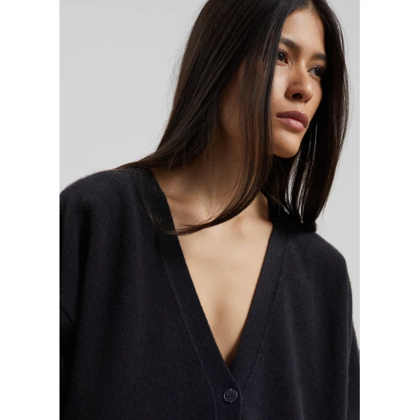 The Frankie Shop Lachen Double-Sided Wool Cardigan – Black, view 5