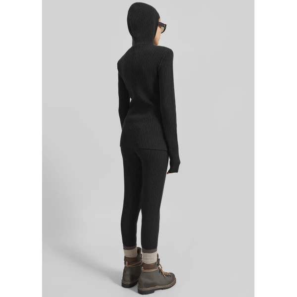 The Frankie Shop Larice Hooded Knit Top – Black, view 8