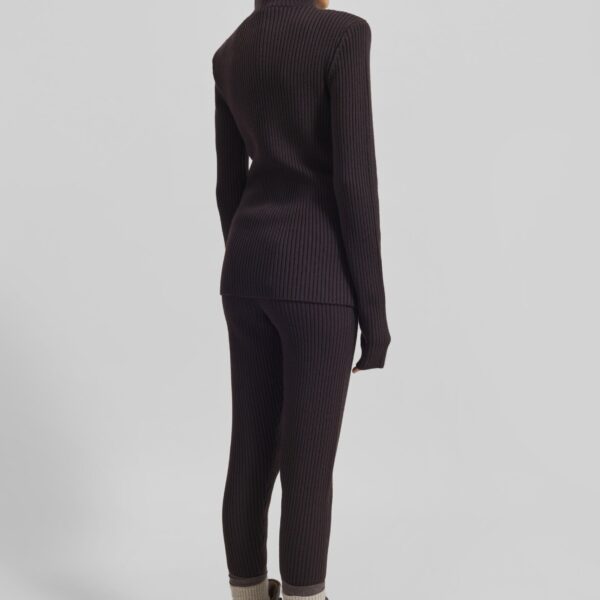 The Frankie Shop Larice Hooded Knit Top - Brown - Oversized Minimalist Knitwear in Brown - Shop at Coveti