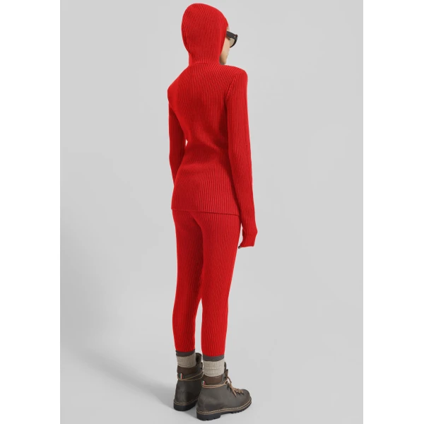 The Frankie Shop Larice Hooded Knit Top – Red, view 7