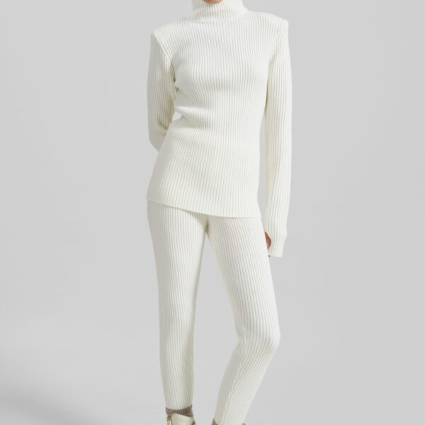The Frankie Shop Larice Hooded Knit Top - White - Oversized Minimalist Knitwear in White - Shop at Coveti