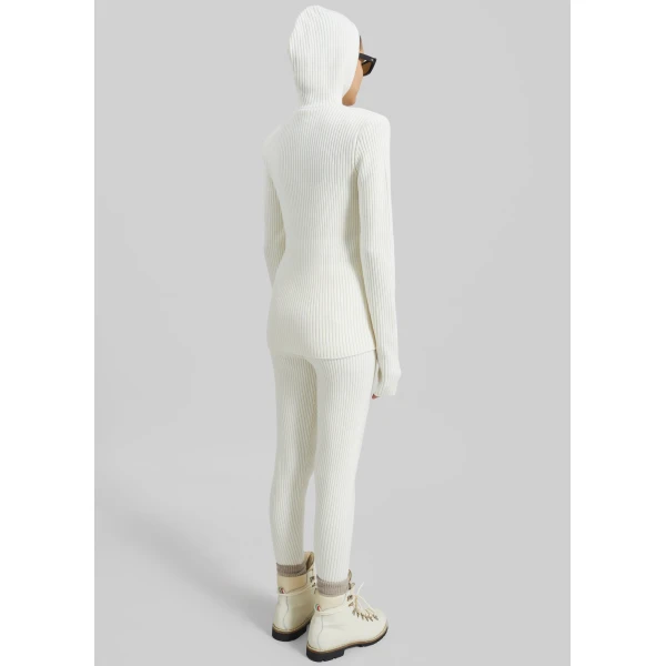 The Frankie Shop Larice Hooded Knit Top – White, view 9