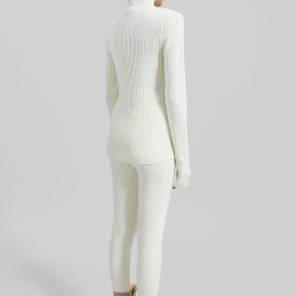 The Frankie Shop Larice Hooded Knit Top - White - Oversized Minimalist Knitwear in White - Shop at Coveti