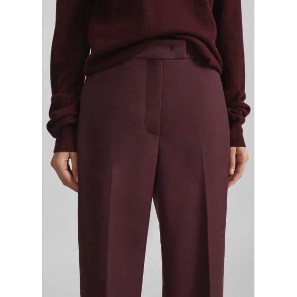 The Frankie Shop Lenora Wool Straight Trousers – Burgundy, view 4