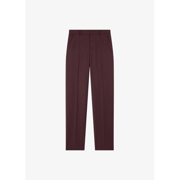 The Frankie Shop Lenora Wool Straight Trousers – Burgundy, view 9