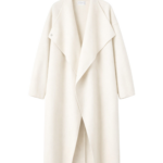 The Frankie Shop Leroy Funnel Neck Wool Coat - White - Oversized Minimalist Coats in White - Shop at Coveti