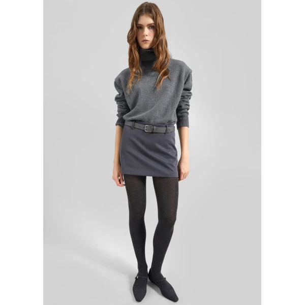 The Frankie Shop Liri Mini Skirt – Grey, view 2