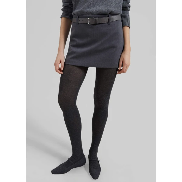 The Frankie Shop Liri Mini Skirt – Grey, view 3