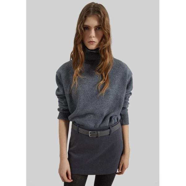 The Frankie Shop Liri Mini Skirt – Grey, view 5