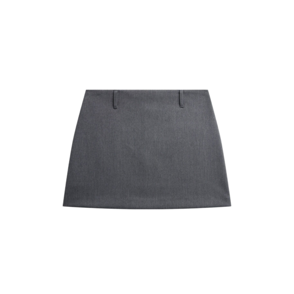 The Frankie Shop Liri Mini Skirt - Grey - Oversized Minimalist Skirts in Grey - Shop at Coveti
