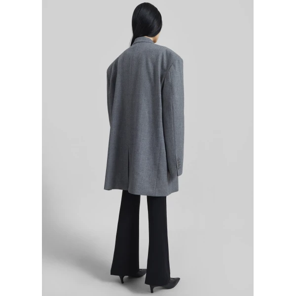 The Frankie Shop Lismore Wool Oversized Blazer – Grey, view 9