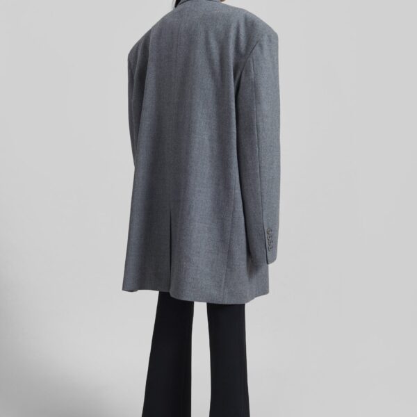 The Frankie Shop Lismore Wool Oversized Blazer - Grey - Oversized Minimalist Jackets in Grey - Shop at Coveti
