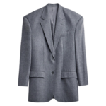 The Frankie Shop Lismore Wool Oversized Blazer - Grey - Oversized Minimalist Jackets in Grey - Shop at Coveti