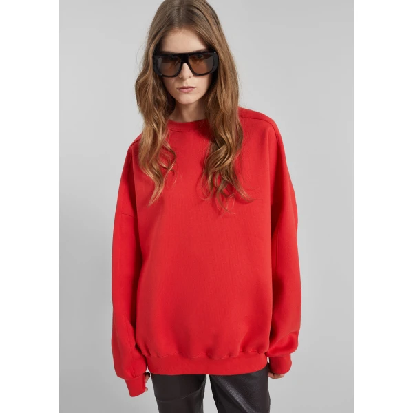The Frankie Shop Lonay Balloon Sleeve Sweatshirt – Red Top, view 3