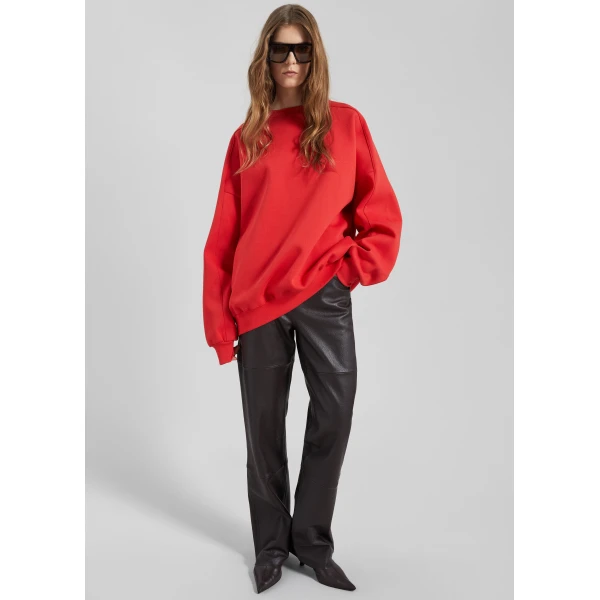 The Frankie Shop Lonay Balloon Sleeve Sweatshirt – Red Top, view 4
