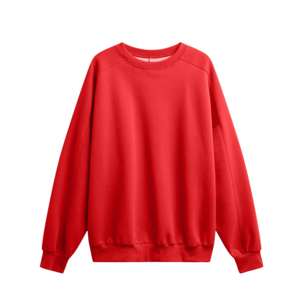 The Frankie Shop Lonay Balloon Sleeve Sweatshirt - Red - Oversized Minimalist Tops in Red - Shop at Coveti