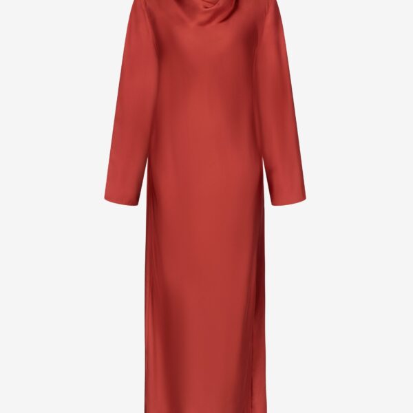 The Frankie Shop Loulou De Saison Zoya Silk Twill Dress - Red - Oversized Minimalist Dresses in Red - Shop at Coveti
