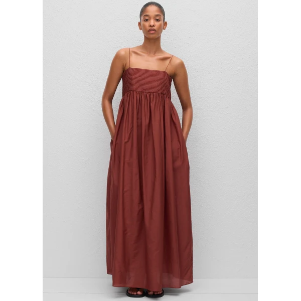 The Frankie Shop Matteau Empire Pintuck Bodice Dress – Maroc, view 2