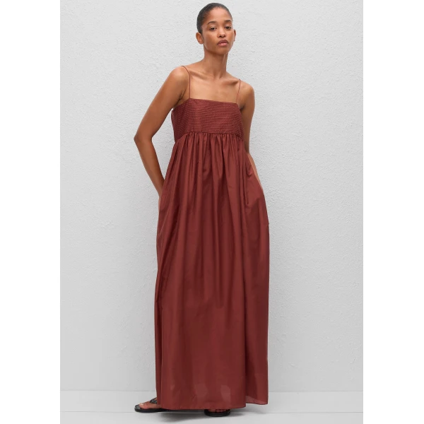 The Frankie Shop Matteau Empire Pintuck Bodice Dress – Maroc, view 3