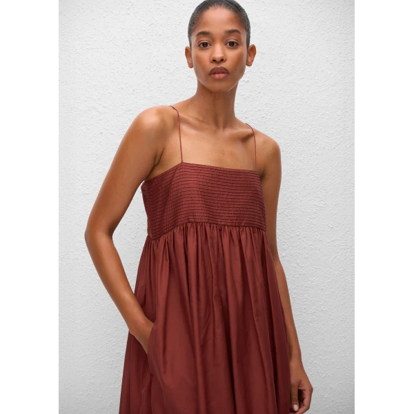 The Frankie Shop Matteau Empire Pintuck Bodice Dress – Maroc, view 4