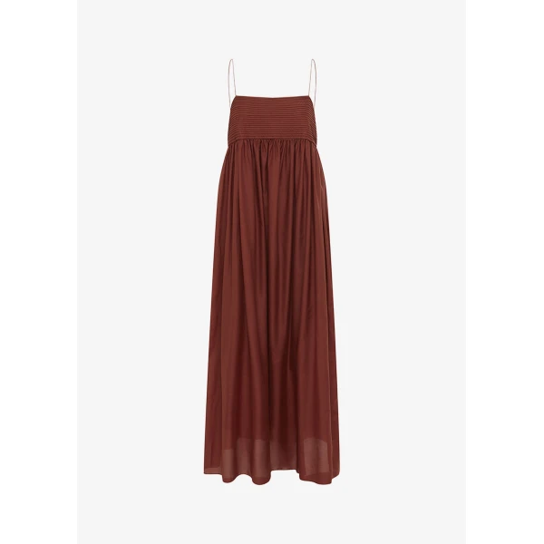The Frankie Shop Matteau Empire Pintuck Bodice Dress – Maroc, view 7