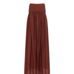 The Frankie Shop Matteau Empire Pintuck Bodice Dress - Maroc - Oversized Minimalist Dresses in Brown - Shop at Coveti