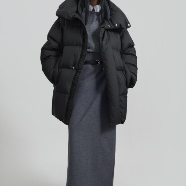 The Frankie Shop Mauvilly Belted Pencil Skirt - Grey - Oversized Minimalist Skirts in Grey - Shop at Coveti