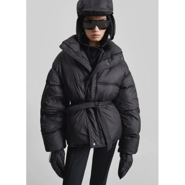 The Frankie Shop Moena Puffer Jacket & Accessories Set – Black, view 2
