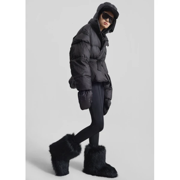 The Frankie Shop Moena Puffer Jacket & Accessories Set – Black, view 3