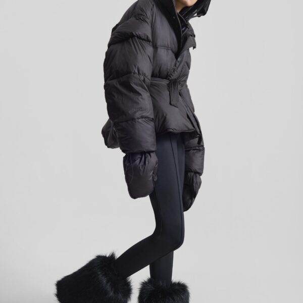 The Frankie Shop Moena Puffer Jacket & Accessories Set - Black - Oversized Minimalist Jackets in Black - Shop at Coveti