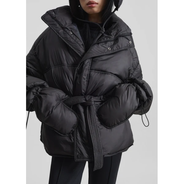 The Frankie Shop Moena Puffer Jacket & Accessories Set – Black, view 4