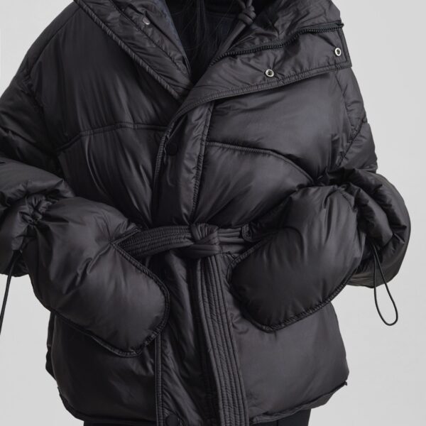 The Frankie Shop Moena Puffer Jacket & Accessories Set - Black - Oversized Minimalist Jackets in Black - Shop at Coveti