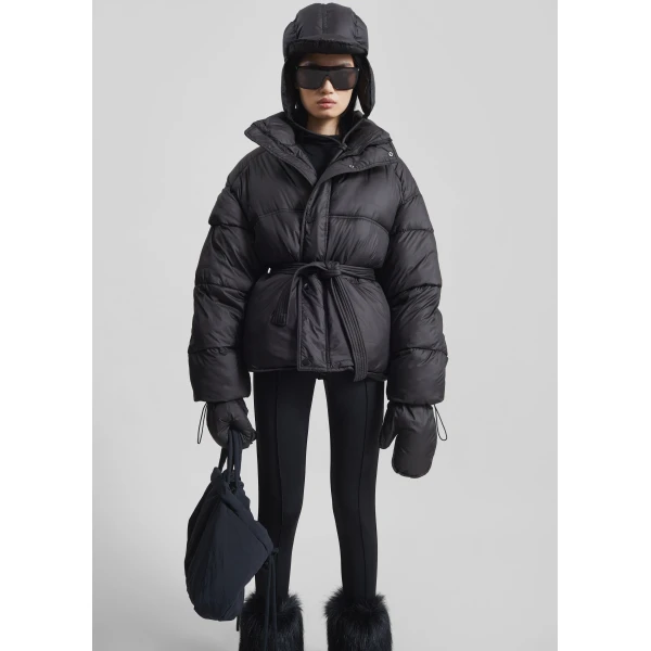 The Frankie Shop Moena Puffer Jacket & Accessories Set – Black, view 5