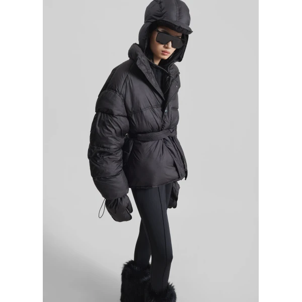 The Frankie Shop Moena Puffer Jacket & Accessories Set – Black, view 7