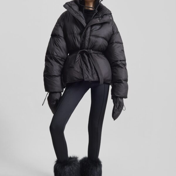 The Frankie Shop Moena Puffer Jacket & Accessories Set - Black - Oversized Minimalist Jackets in Black - Shop at Coveti