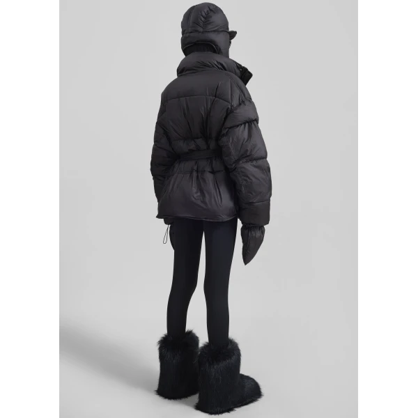 The Frankie Shop Moena Puffer Jacket & Accessories Set – Black, view 9
