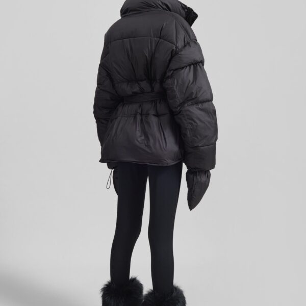 The Frankie Shop Moena Puffer Jacket & Accessories Set - Black - Oversized Minimalist Jackets in Black - Shop at Coveti