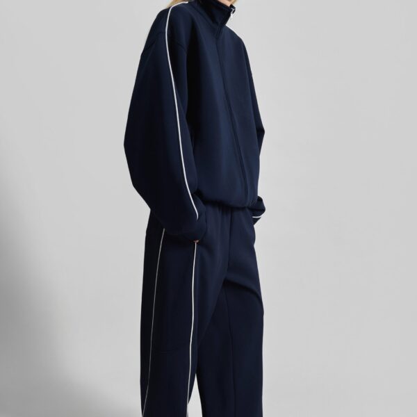 The Frankie Shop Nayen Track Pants - Navy - Oversized Minimalist Pants in Blue - Shop at Coveti