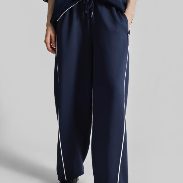 The Frankie Shop Nayen Track Pants - Navy - Oversized Minimalist Pants in Blue - Shop at Coveti