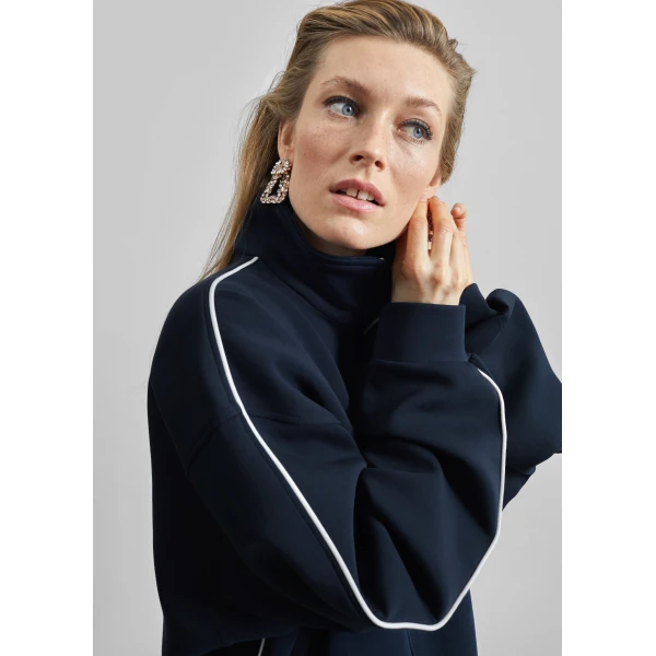 The Frankie Shop Nayen Zip-Up Jacket – Navy, view 2