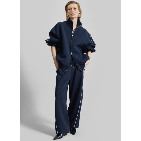 The Frankie Shop Nayen Zip-Up Jacket – Navy, view 3