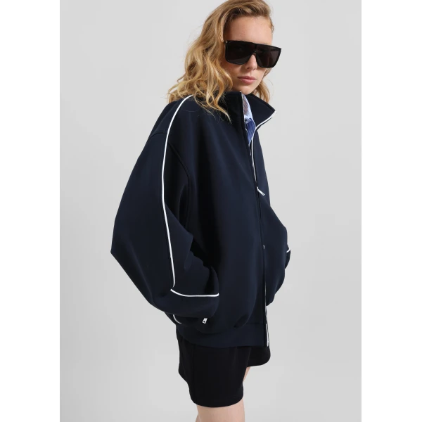 The Frankie Shop Nayen Zip-Up Jacket – Navy, view 6