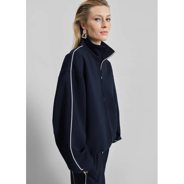 The Frankie Shop Nayen Zip-Up Jacket – Navy, view 8