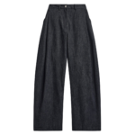The Frankie Shop Nesna Barrel-Leg Jeans - Black - Oversized Minimalist Pants in Black - Shop at Coveti