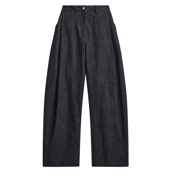 The Frankie Shop Nesna Barrel-Leg Jeans - Black - Oversized Minimalist Pants in Black - Shop at Coveti