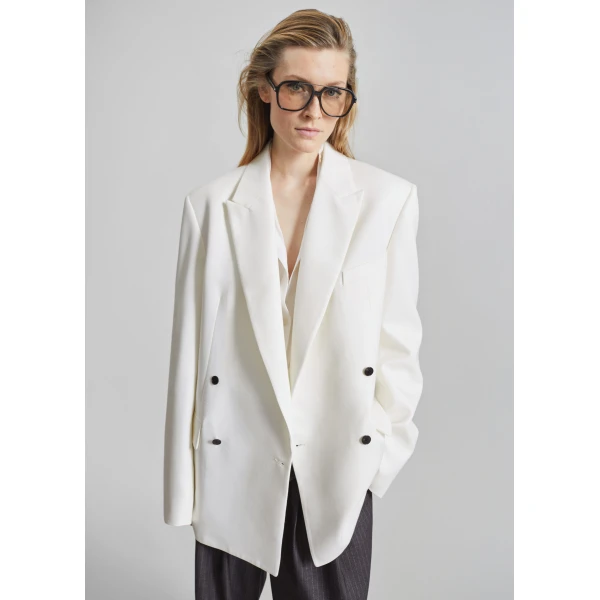 The Frankie Shop Newark Double Breasted Blazer – Ivory, view 2