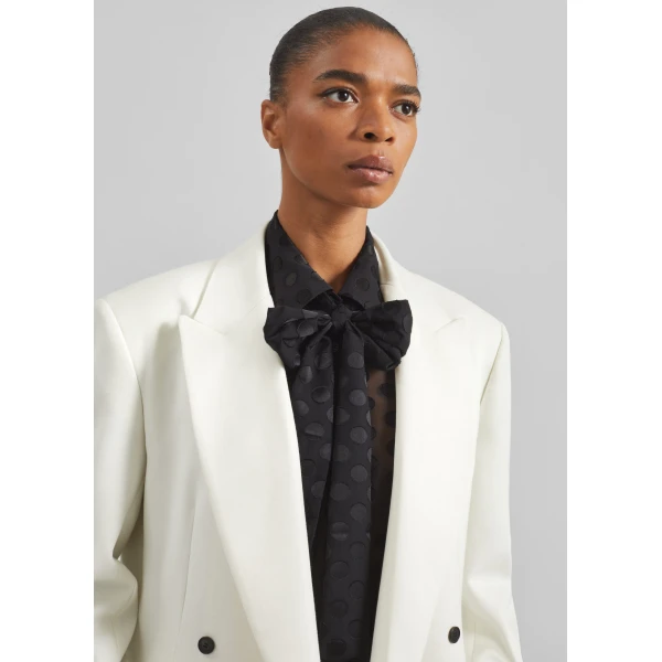 The Frankie Shop Newark Double Breasted Blazer – Ivory, view 5